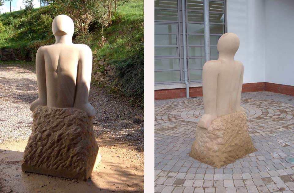 Sandstone sculpture two views