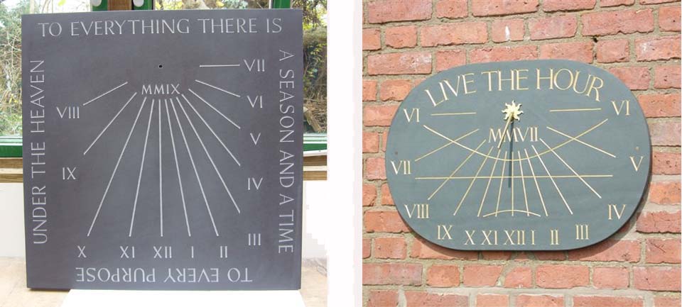 Hand carved slate sundials Hand carved slate sundials